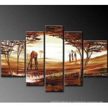 Pinturas africanas Hand-Painted da arte da lona moderna (AR-072)